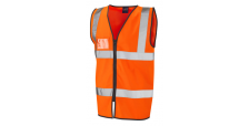 Rumsam ISO 20471 Cl 2 Waistcoat Zip & ID Pocket HV Orange